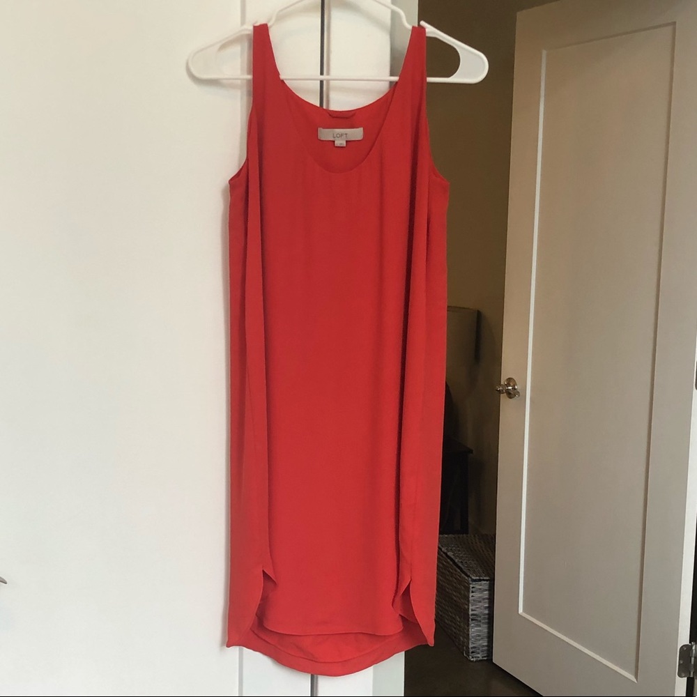 Red/Orange Loft Shift Dress Size Small